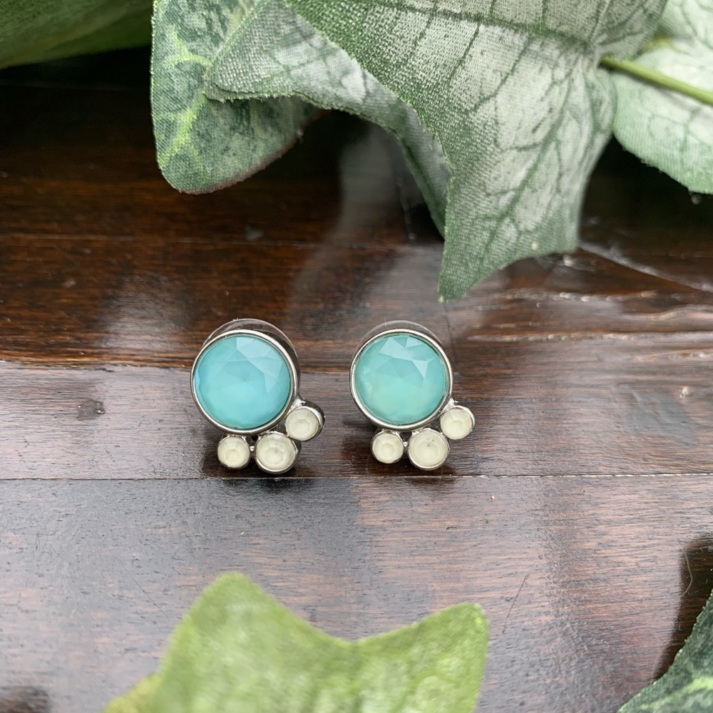 Turquoise Gem Stud Earrings